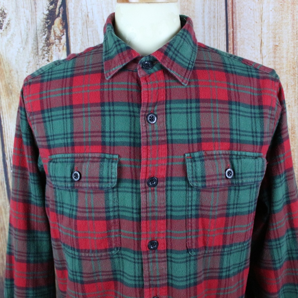 LL Bean Medium Fleece Lined Flannel Shirt Jacket